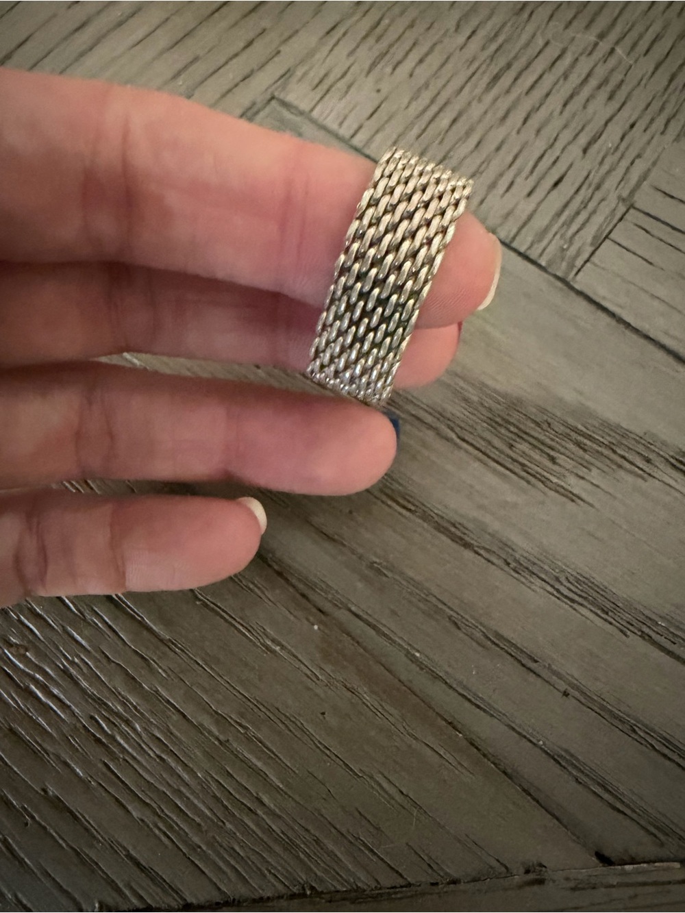 Tiffany & Co. Silver Mesh Band Ring